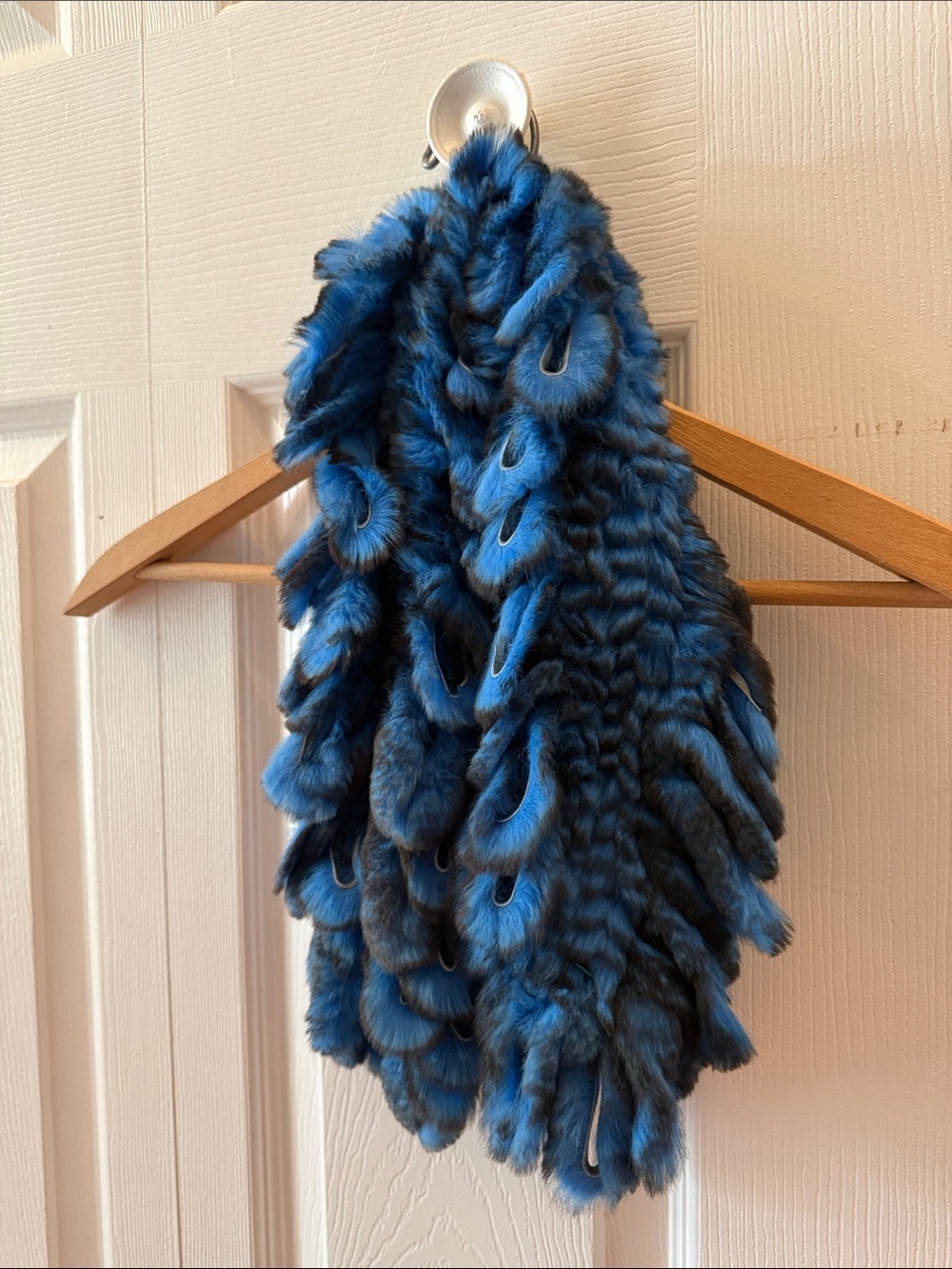 Blue Faux Fur Loop Scarf - Unbranded